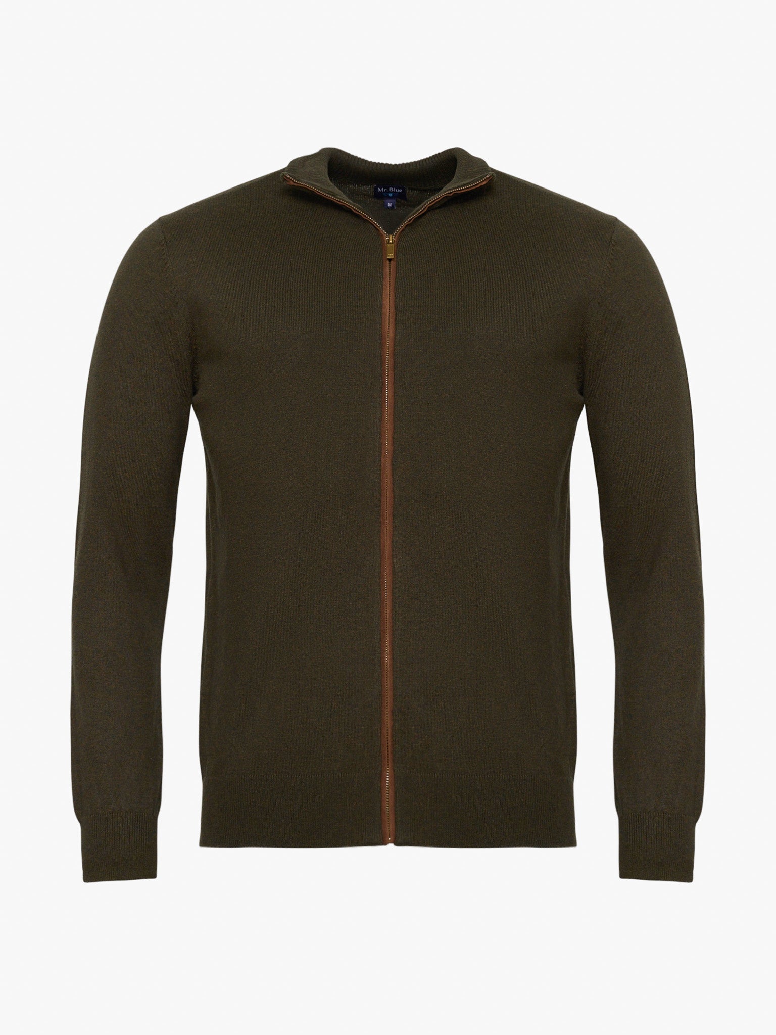 GREEN CASHMERE PULLOVER WITH REGULAR FIT MR ELBOW PADS. BLUE