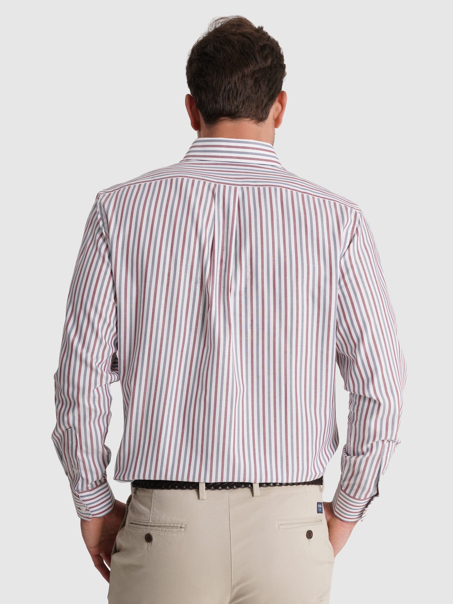 CAMISA ALGODÓN BURDEOS MANGA LARGA REGULAR FIT MR. AZUL