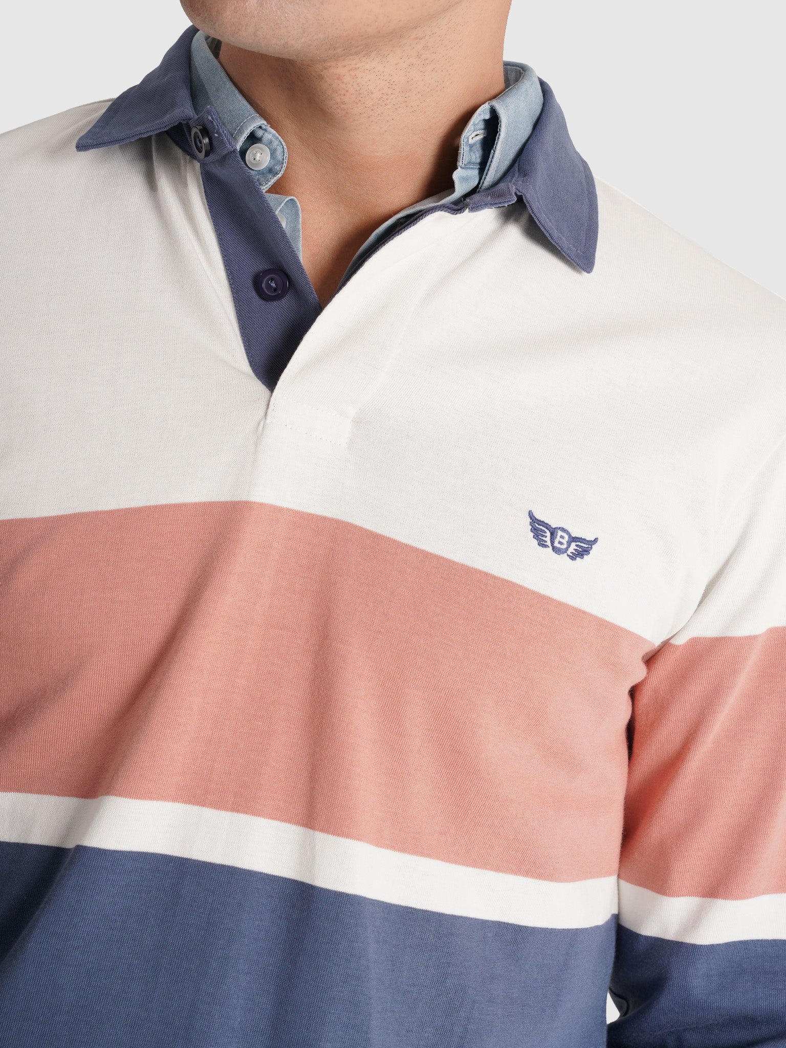 RUGBY BLUE COTTON LONG SLEEVE REGULAR FIT MR. BLUE