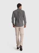 GRAY COTTON SHIRT LONG SLEEVE REGULAR FIT MR. BLUE