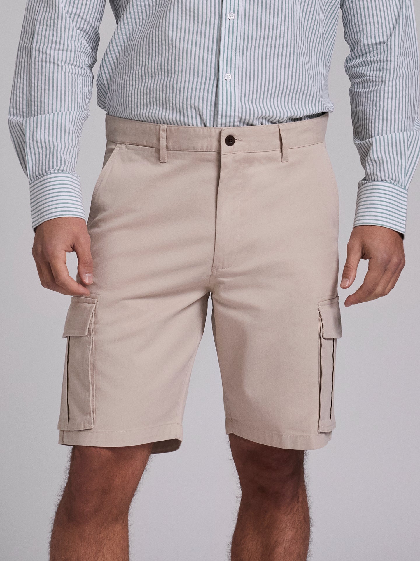 BERMUDA ALGODÃO BEGES REGULAR FIT MR. BLUE