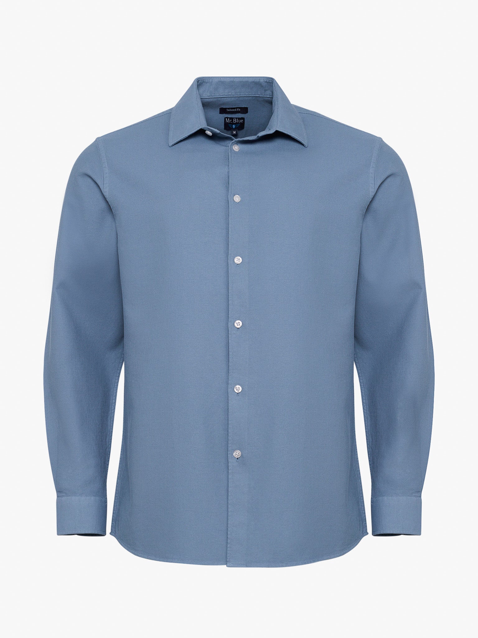 CAMISA ALGODÓN AZUL MANGA LARGA SASTRERÍA MR. AZUL