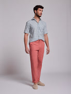 Calça Algodão Rosas Regular Fit Mr. Blue