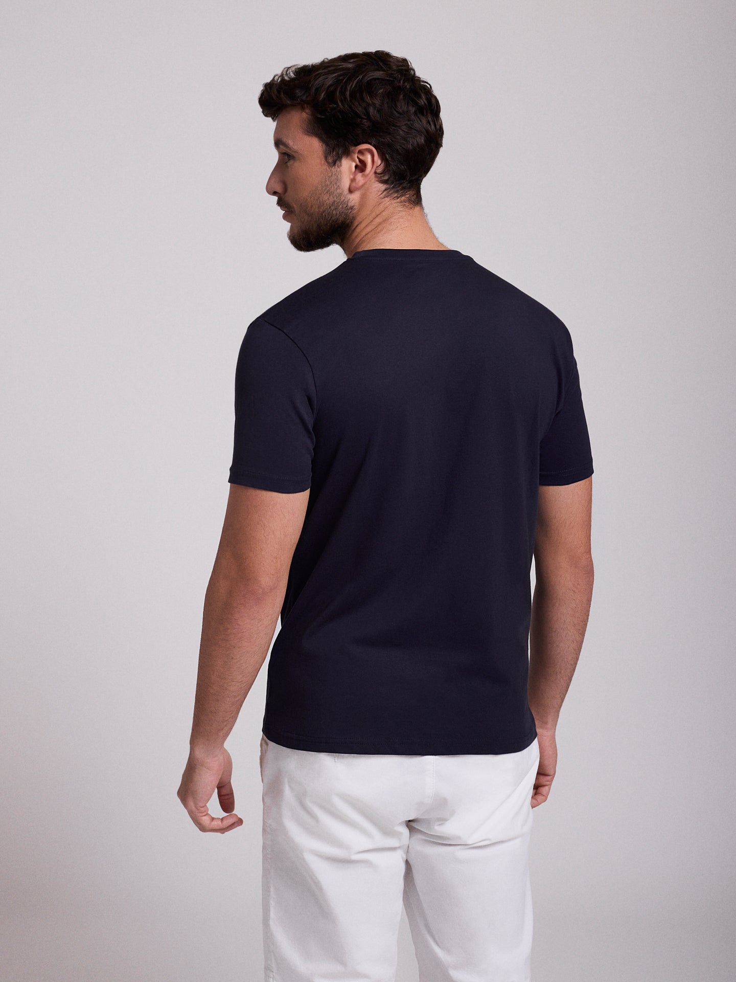 BLUE COTTON T-SHIRT SHORT SLEEVE REGULAR FIT MR. BLUE