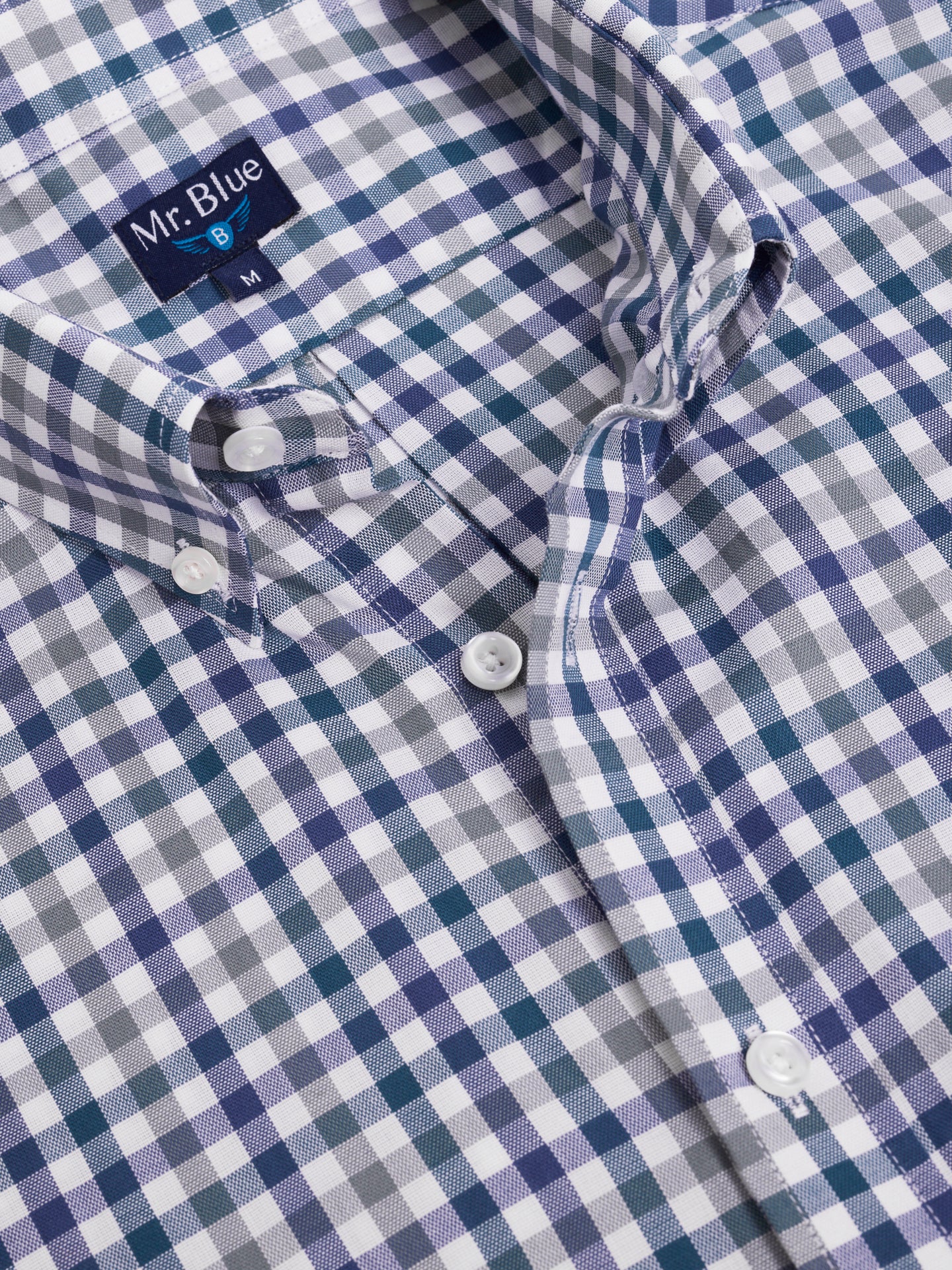 GREEN COTTON SHIRT SHORT SLEEVE REGULAR FIT MR. BLUE