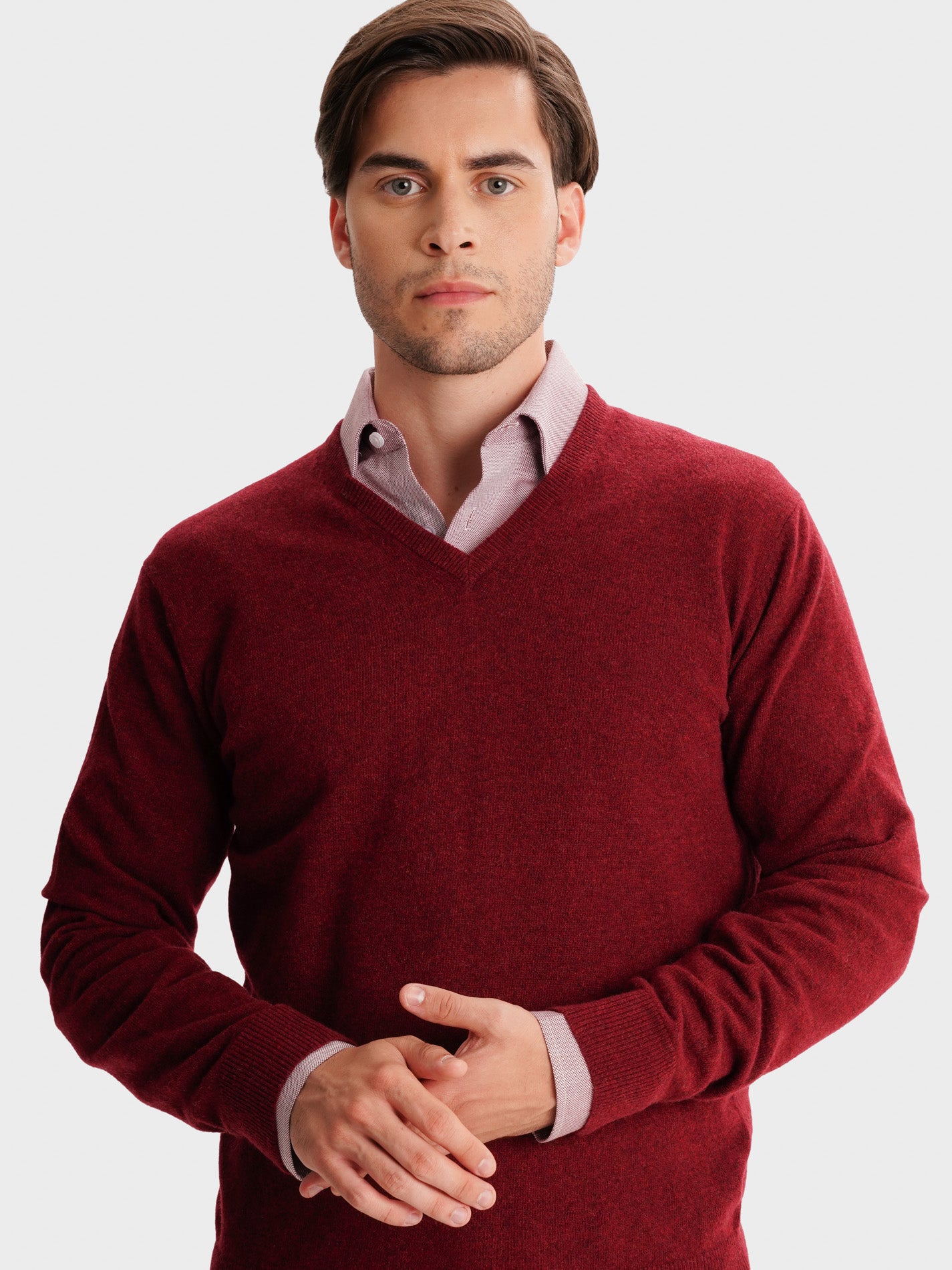 RED THICK PULLOVER WITH REGULAR FIT MR ELBOW PADS. BLUE
