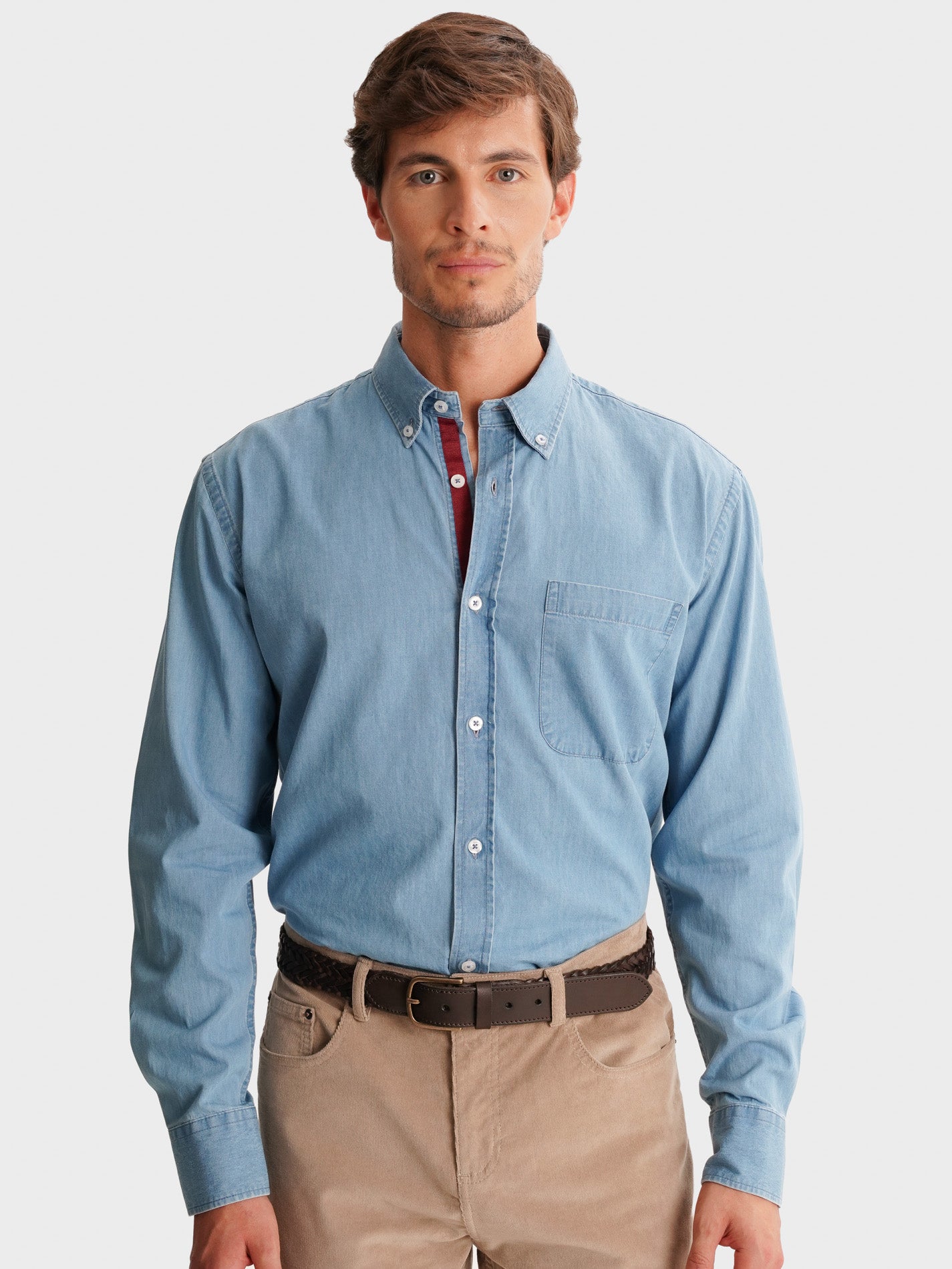 BLUE REGULAR FIT MR SHIRT. BLUE
