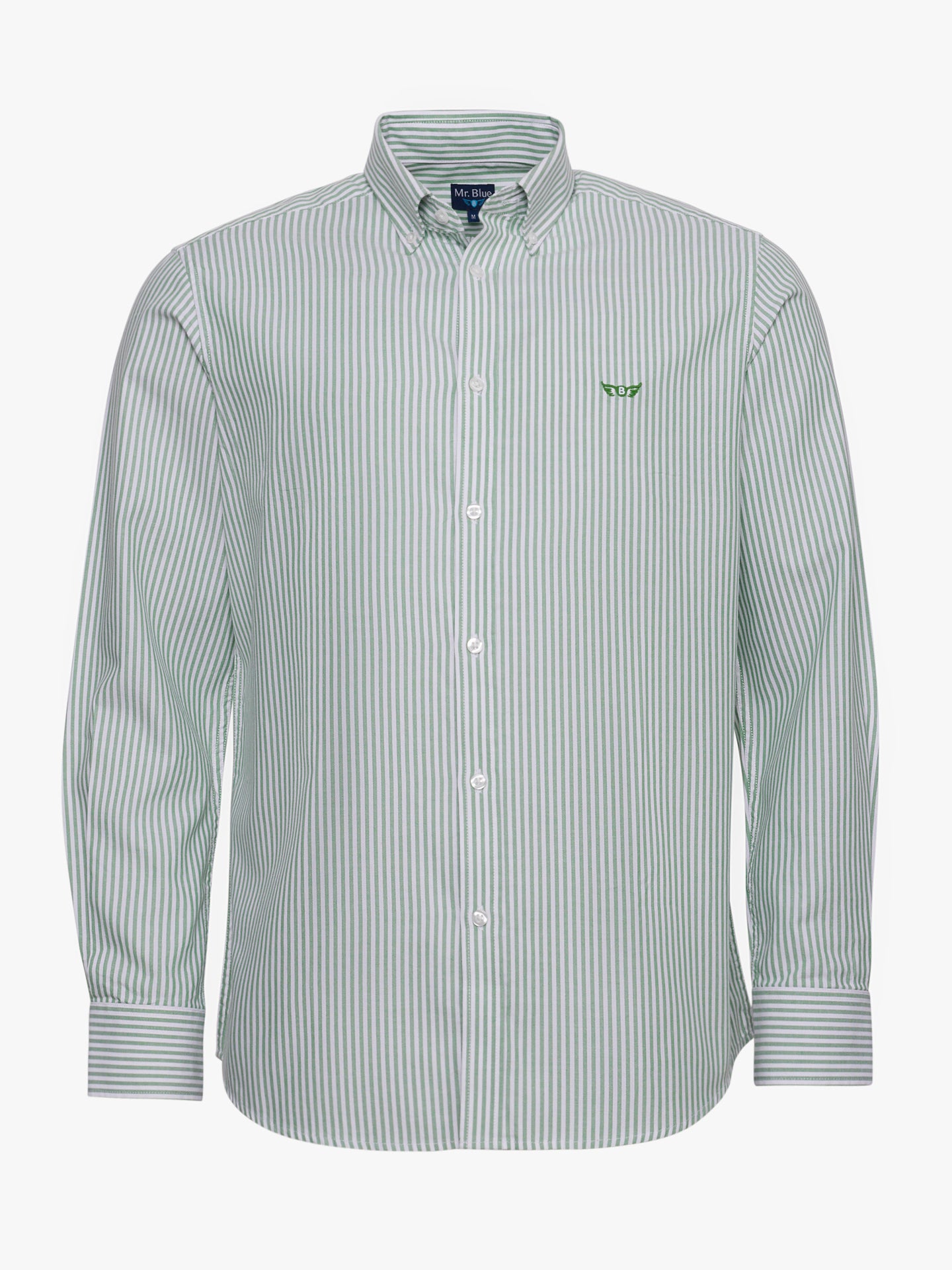 GREEN COTTON SHIRT LONG SLEEVE REGULAR FIT MR. BLUE