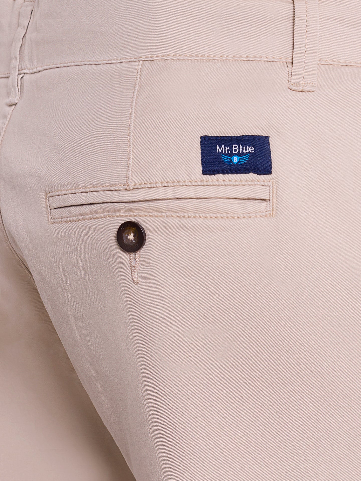 Calça Algodão Beges Regular Fit Mr. Blue