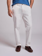 Calça Algodão Brancas Regular Fit Mr. Blue