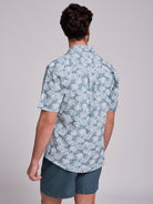GREEN COTTON SHIRT SHORT SLEEVE REGULAR FIT MR. BLUE