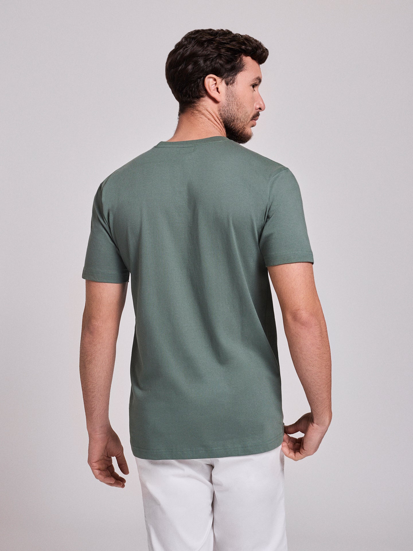 GREEN COTTON T-SHIRT SHORT SLEEVE REGULAR FIT MR. BLUE