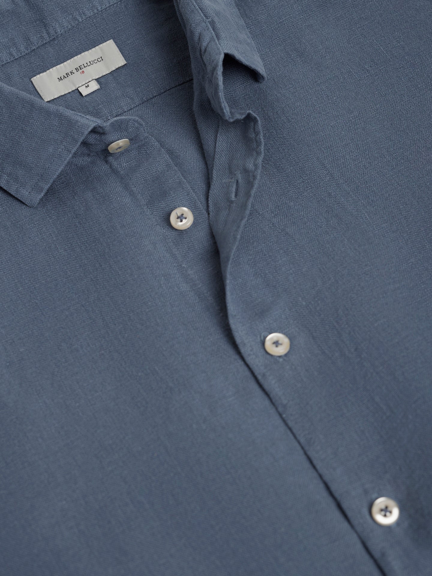 Camisa Tailored Fit Linho Azul Mr. Blue