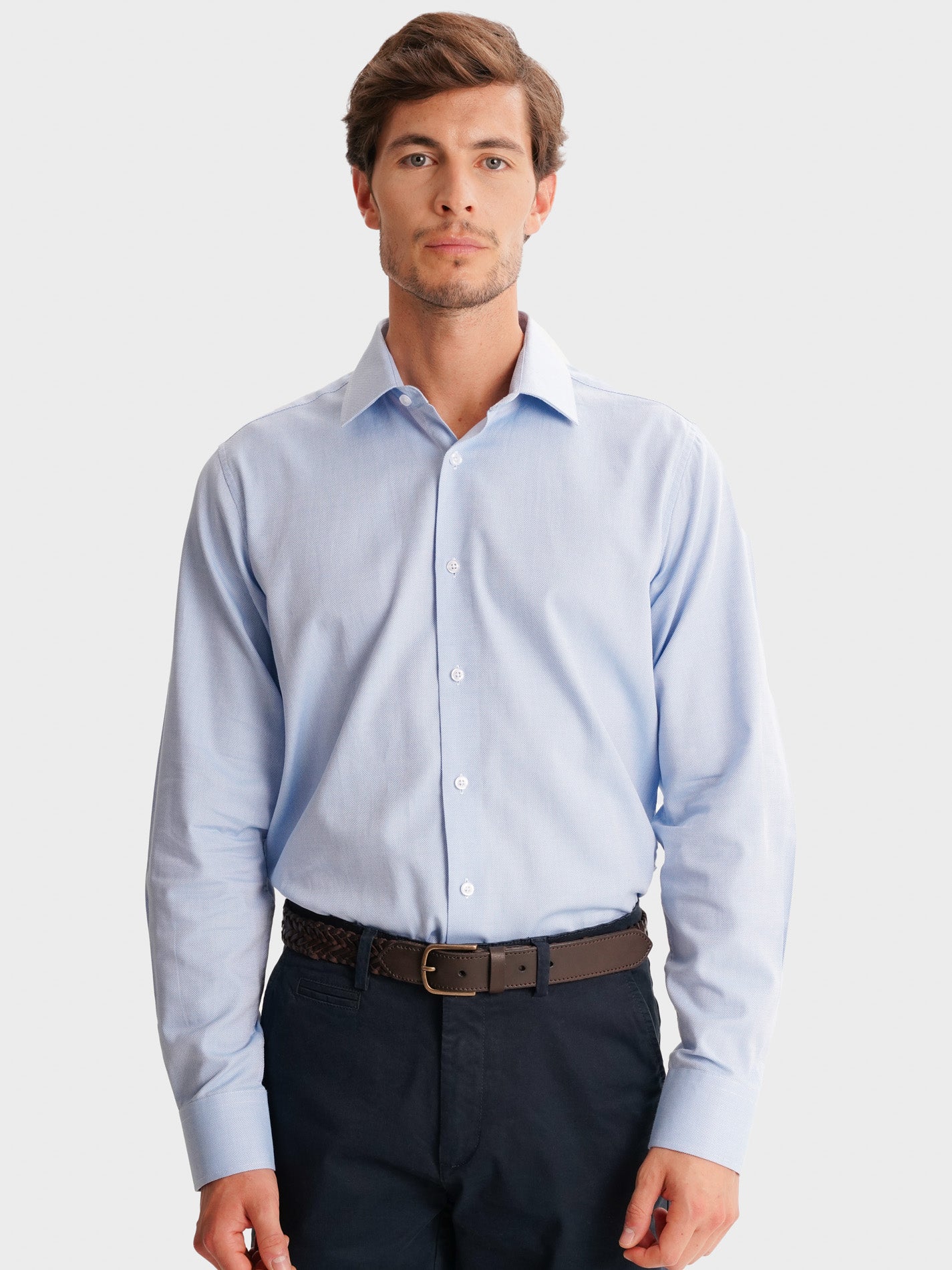CAMISA MR AZUL SLIM FIT. AZUL