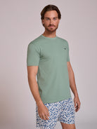 GREEN COTTON T-SHIRT SHORT SLEEVE REGULAR FIT MR. BLUE