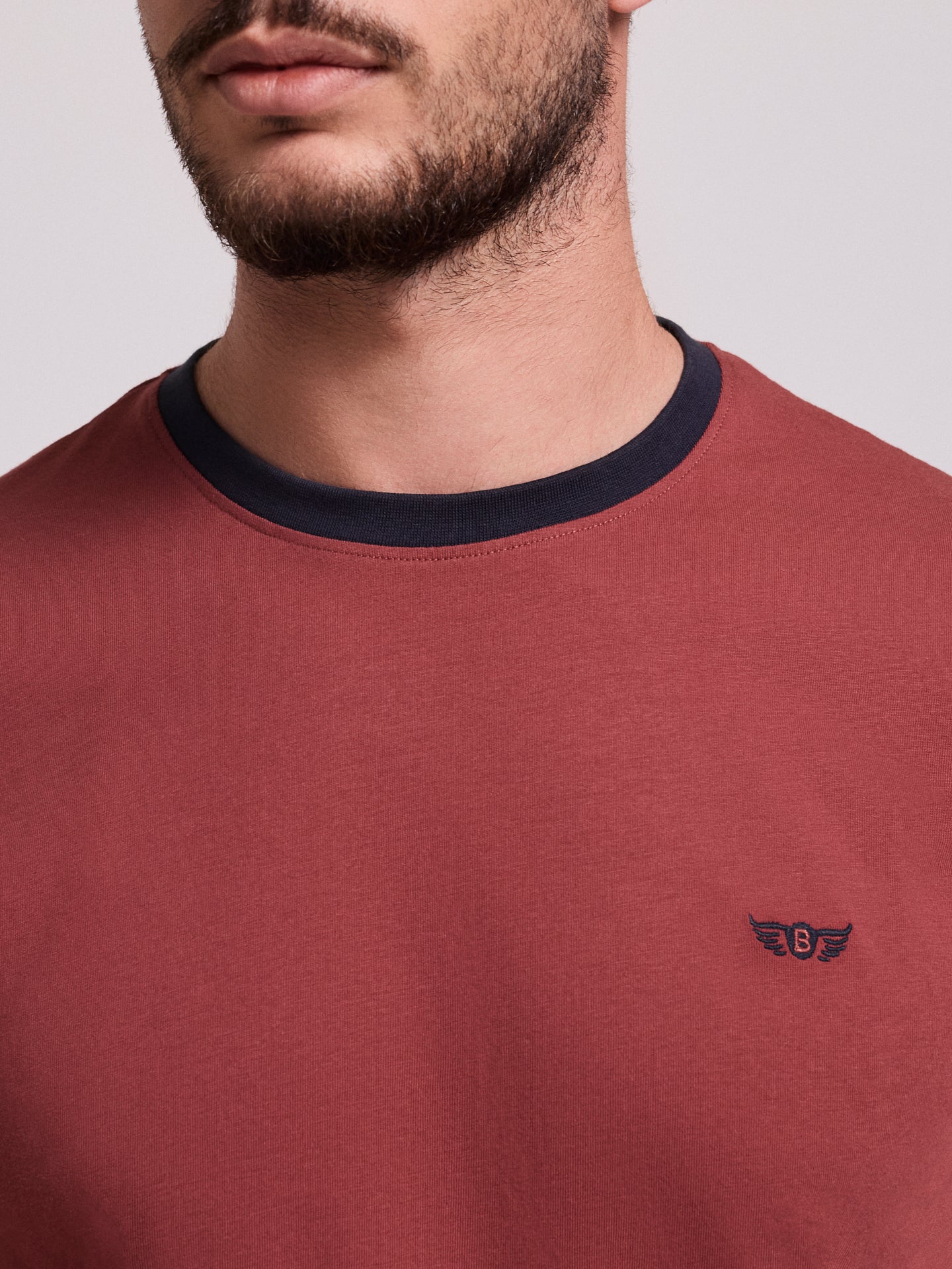 RED COTTON T-SHIRT SHORT SLEEVE REGULAR FIT MR. BLUE