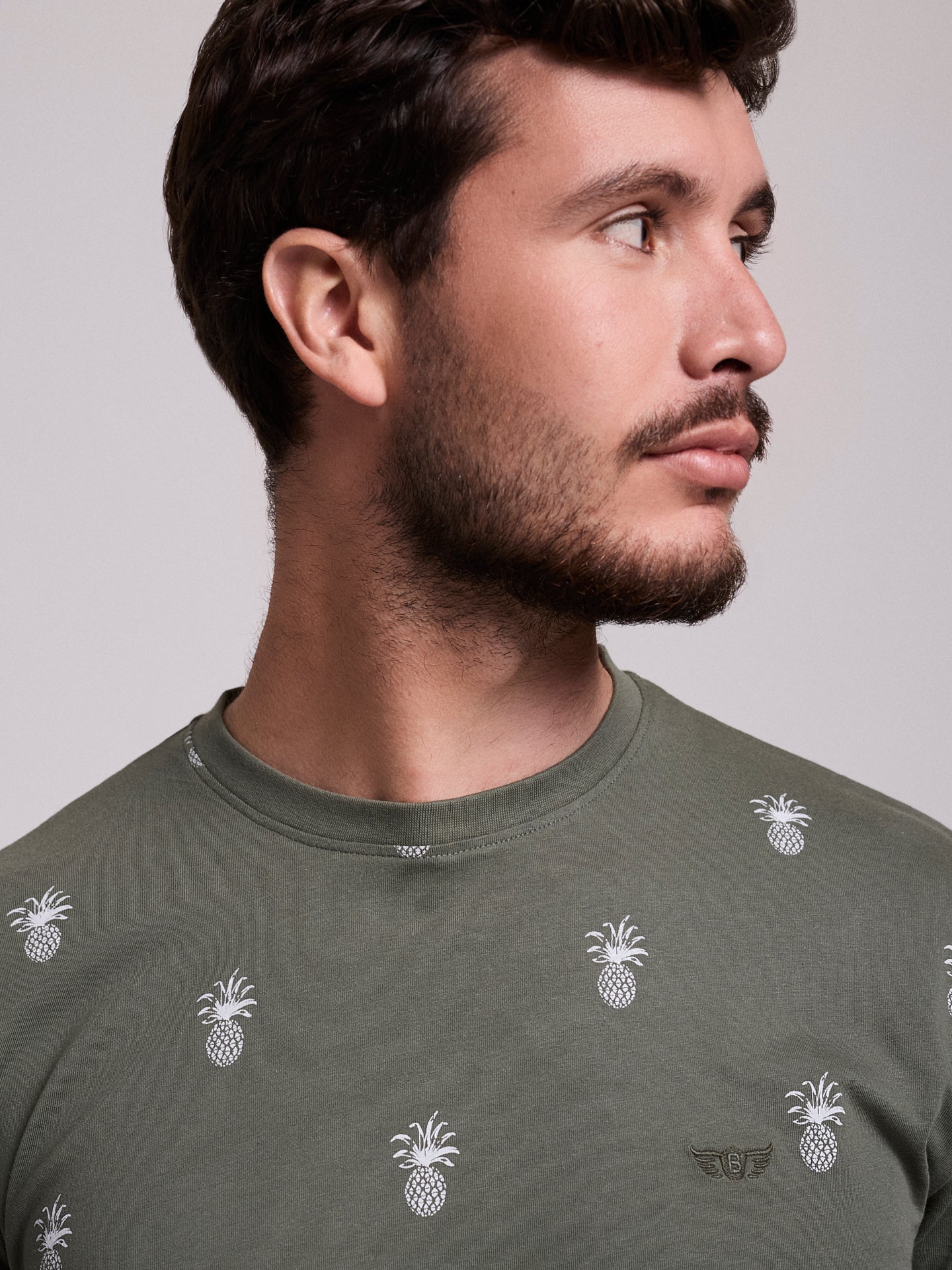 GREEN COTTON T-SHIRT SHORT SLEEVE REGULAR FIT MR. BLUE