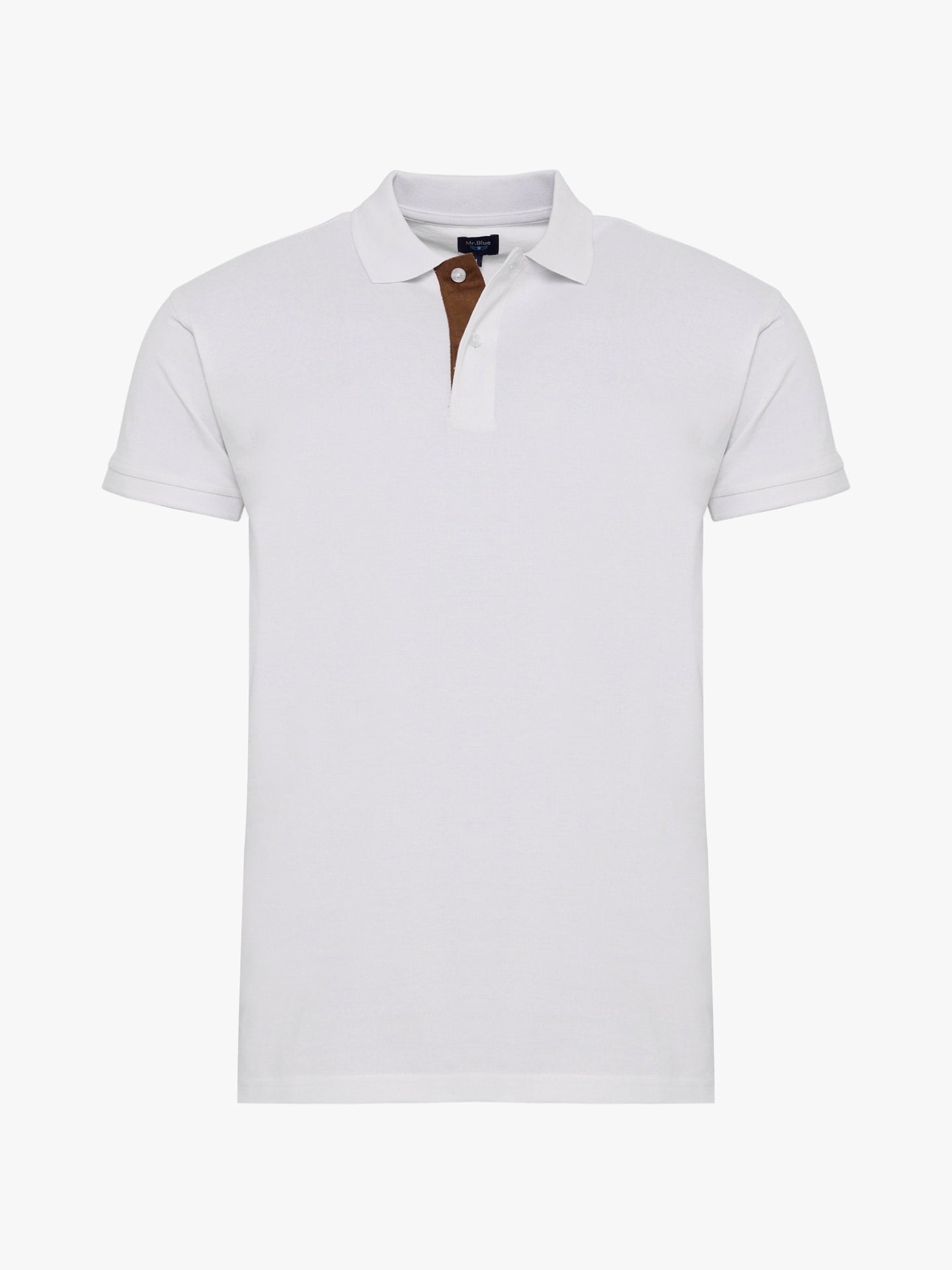 Polo Algodão Branco Manga Curta Regular Fit Mr. Blue