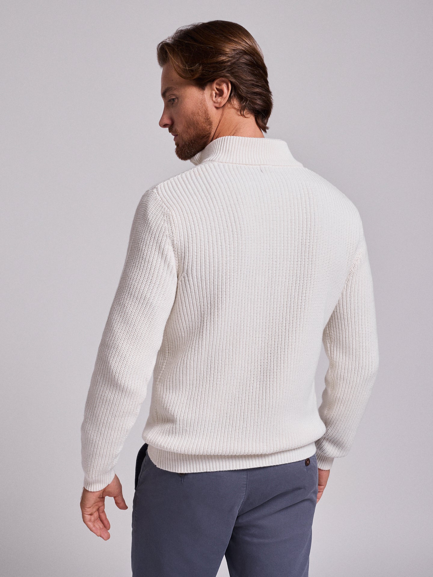 Pullover Algodão Branco Manga Comprida Regular Fit Mr. Blue