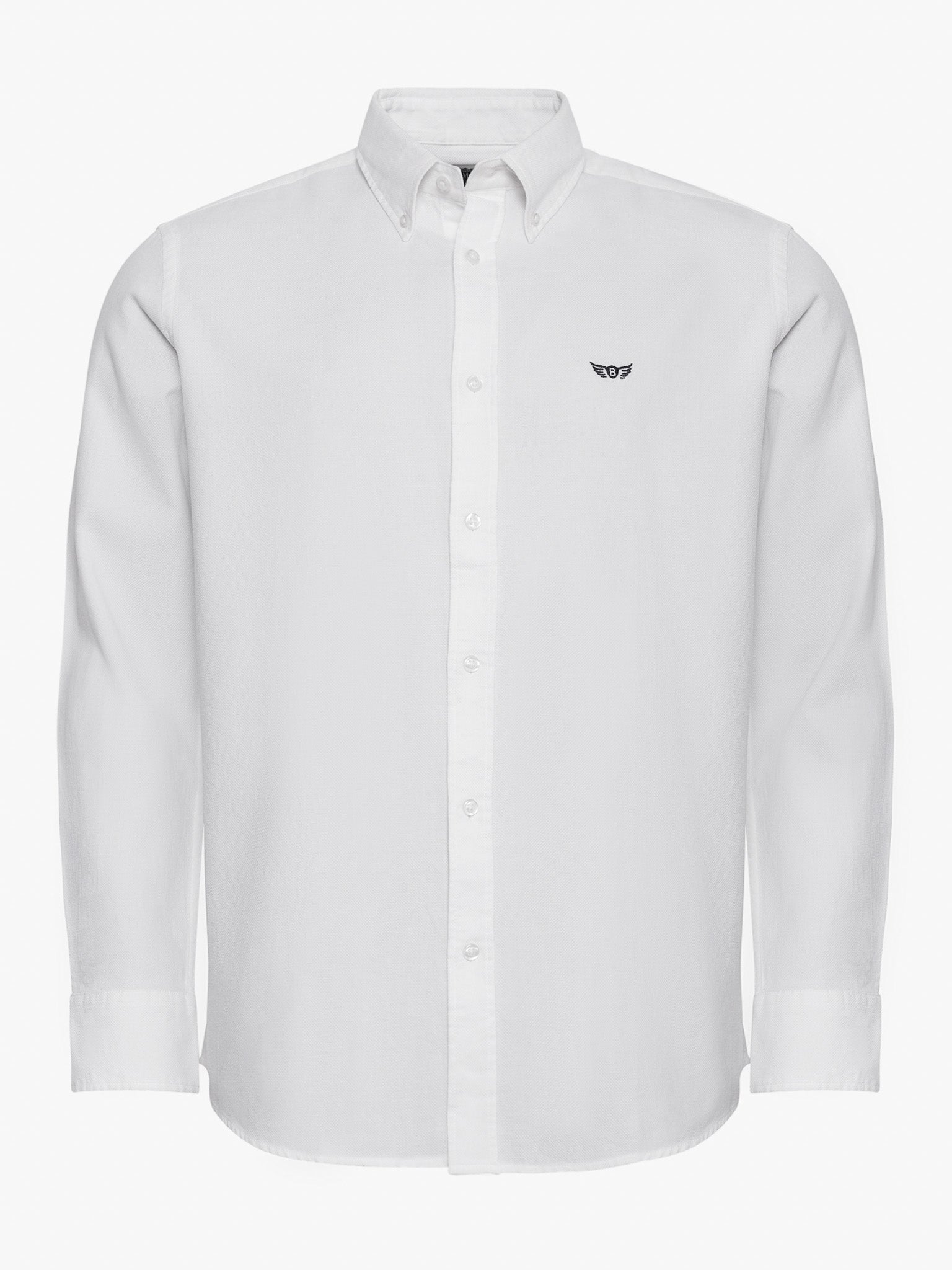 Camisa Algodão Branca Manga Comprida Regular Fit Mr. Blue