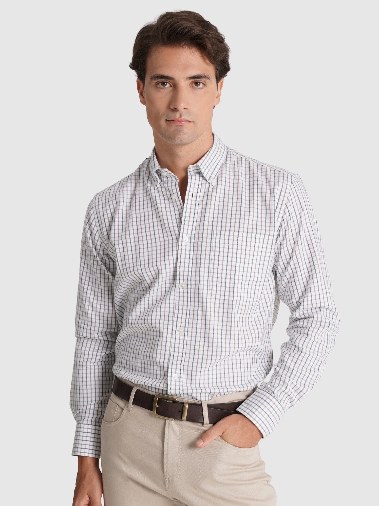 Camisa Algodão Azul Manga Comprida Regular Fit Mr. Blue