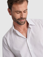 Camisa Algodão Cinzenta Manga Comprida Classic Fit Mr. Blue