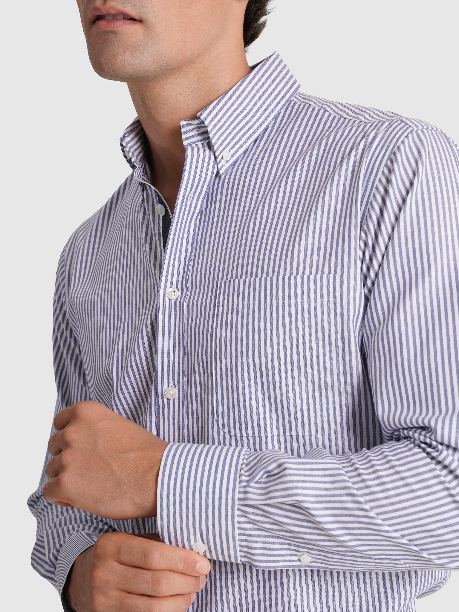 Camisa Algodão Azul Manga Comprida Regular Fit Mr. Blue