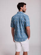 CAMISA ALGODÃO AZUL MANGA CURTA REGULAR FIT MR. BLUE