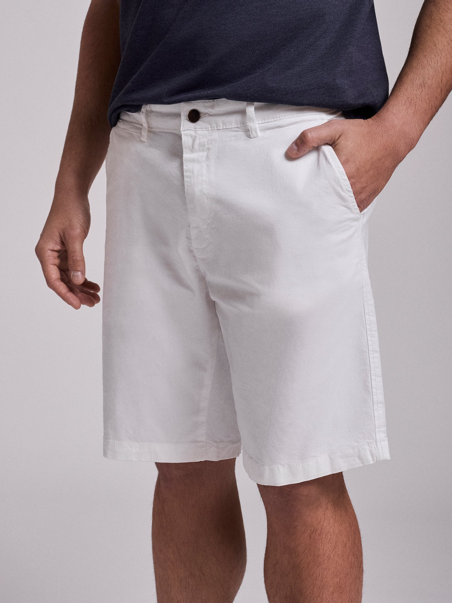 Bermuda Algodão Brancos Regular Fit Mr. Blue