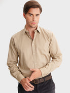 BEIGE TAILORED FIT MR SHIRT. BLUE