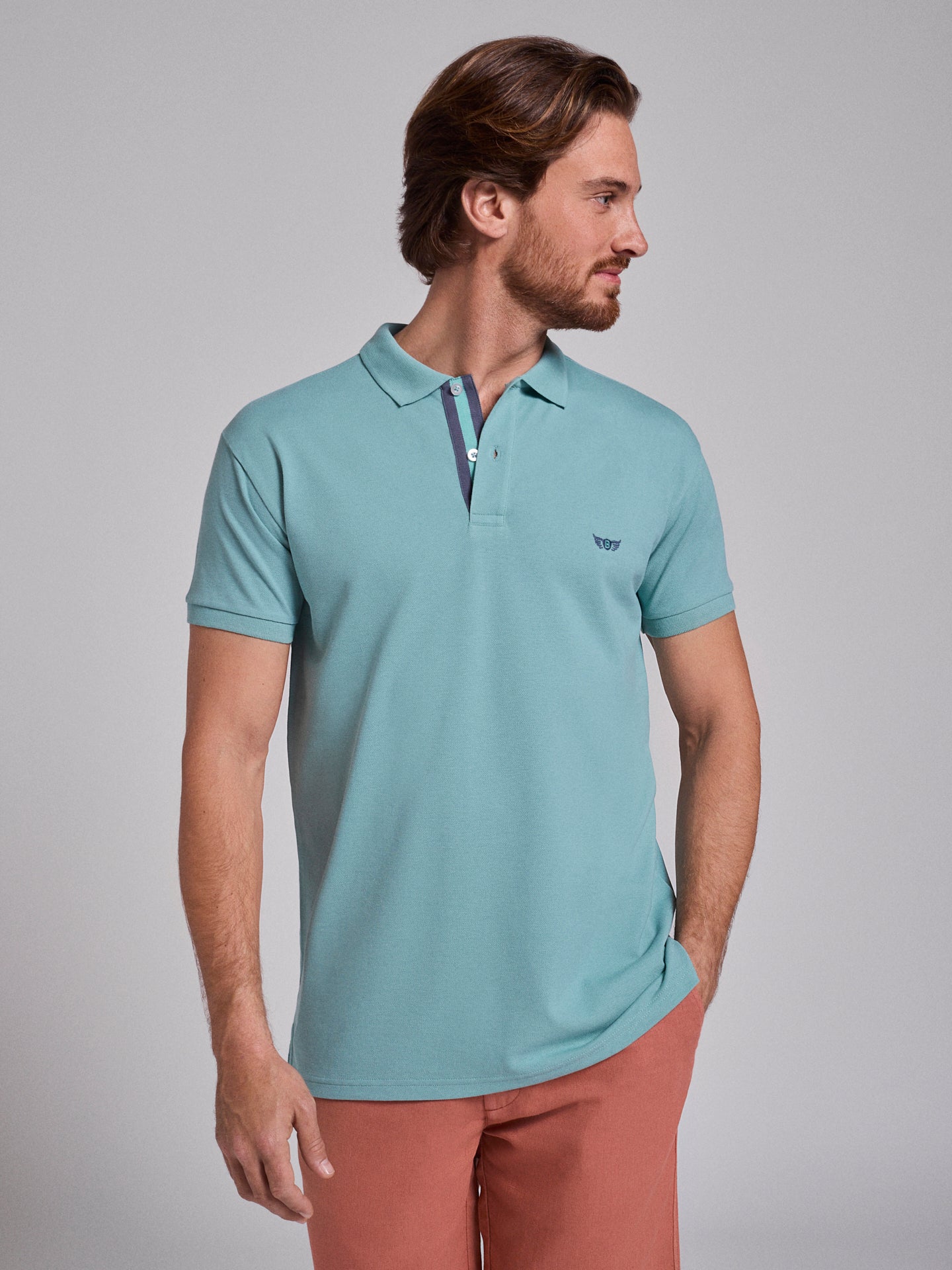 GREEN POLO SHORT SLEEVE REGULAR FIT MR. BLUE