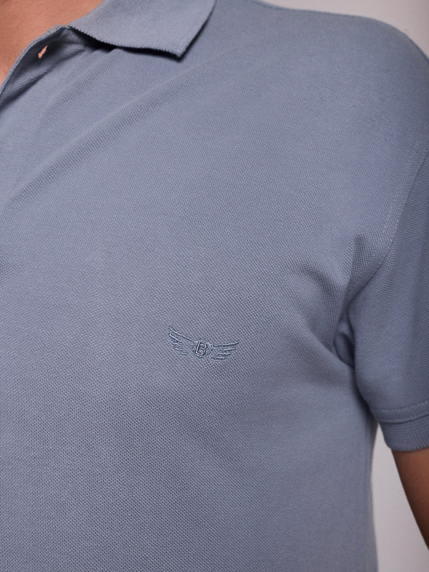 Polo Azul Manga Curta Regular Fit Mr. Blue