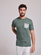 GREEN COTTON T-SHIRT SHORT SLEEVE REGULAR FIT MR. BLUE