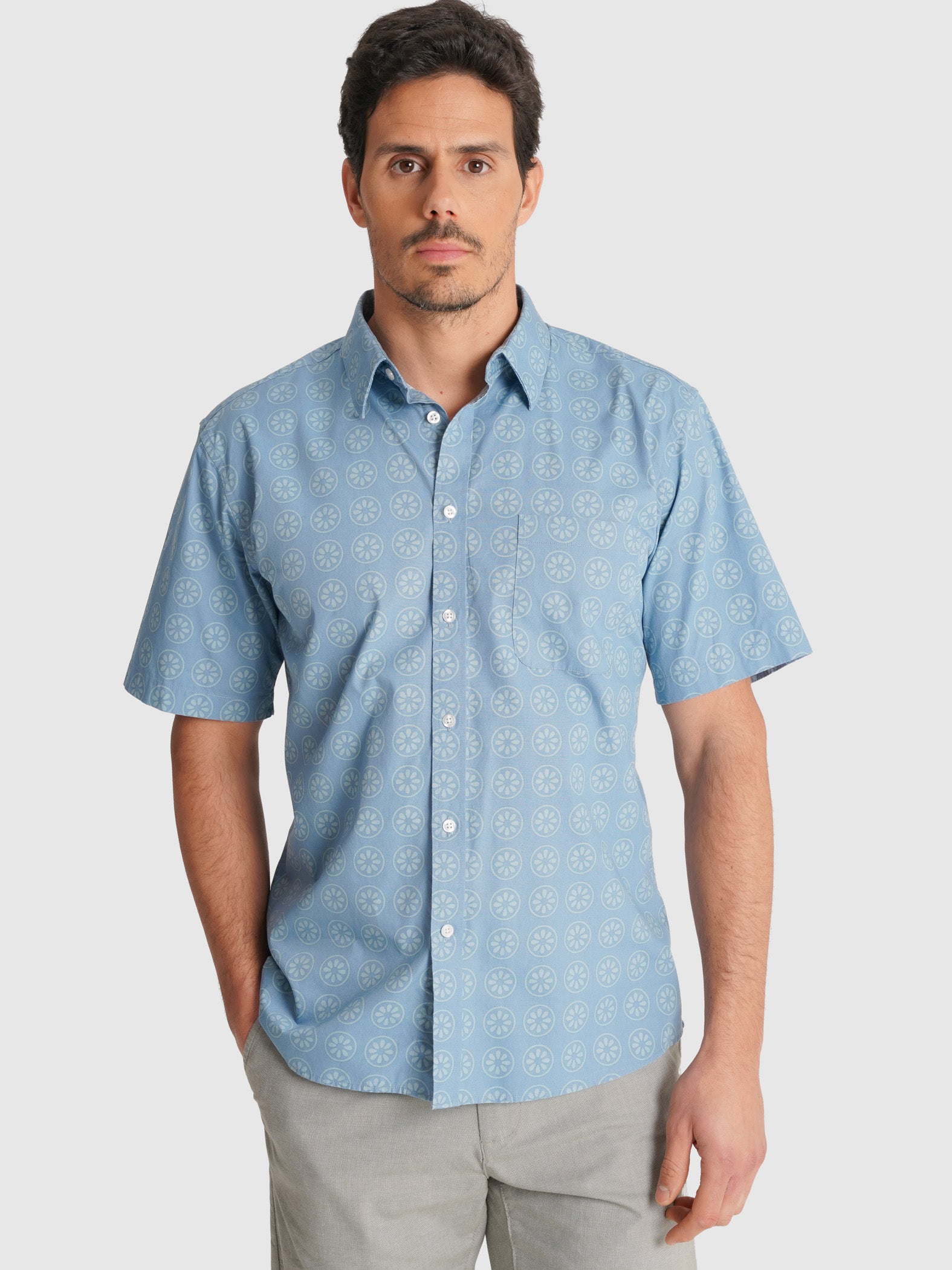 BLUE SHORT SLEEVE REGULAR FIT MR. BLUE