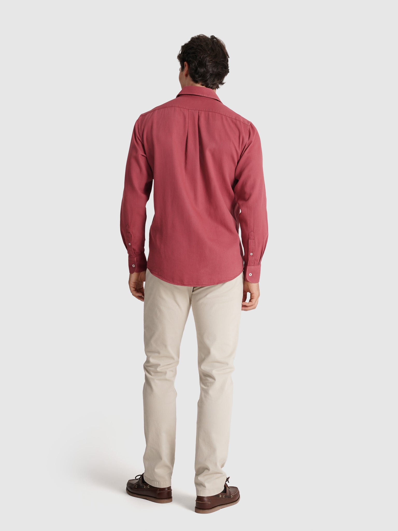 RED COTTON SHIRT LONG SLEEVE REGULAR FIT MARK BELLUCCI