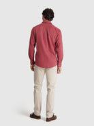 RED COTTON SHIRT LONG SLEEVE REGULAR FIT MARK BELLUCCI