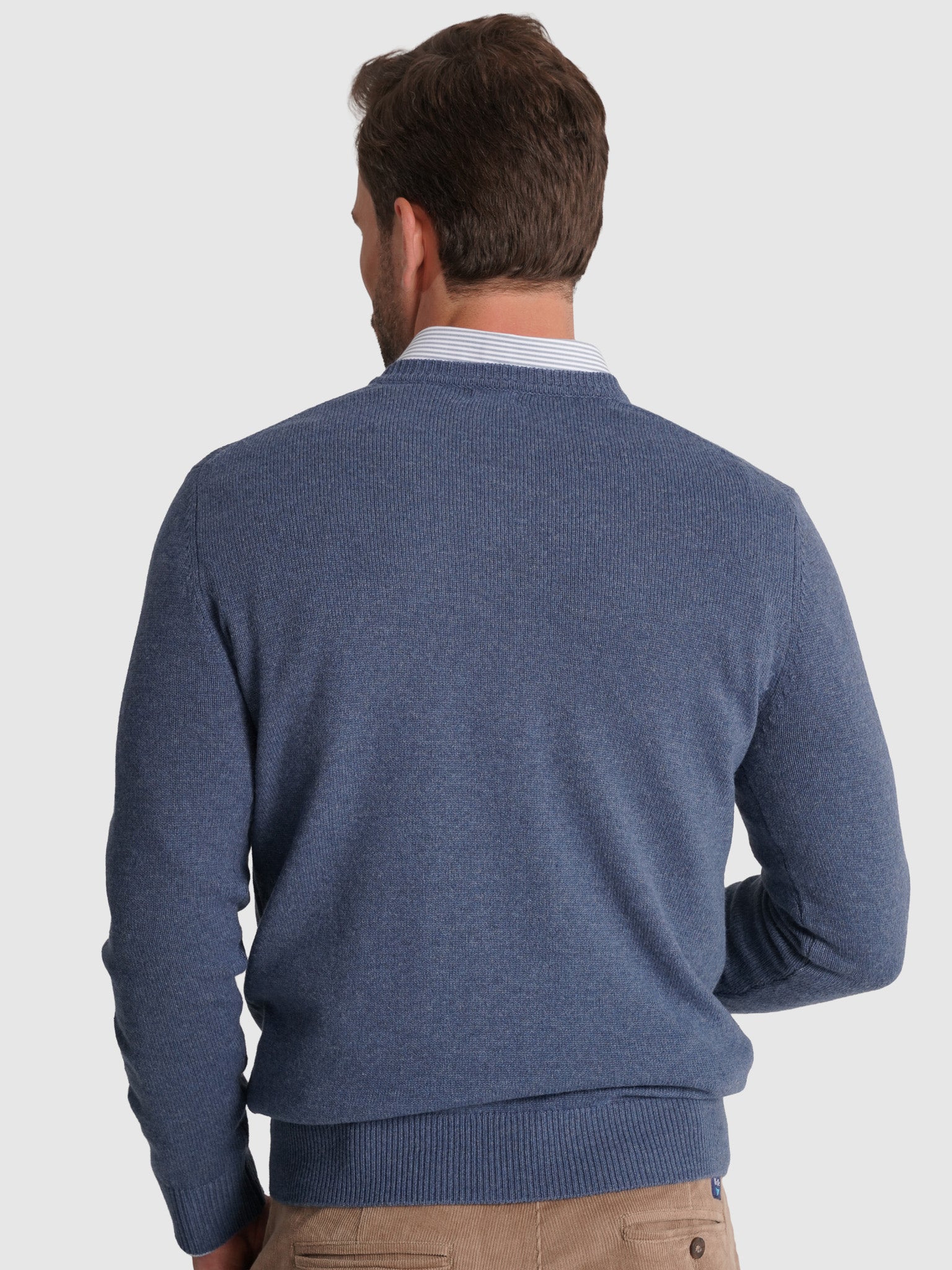 Pullover Lã Azul Manga Comprida Regular Fit Mr. Blue