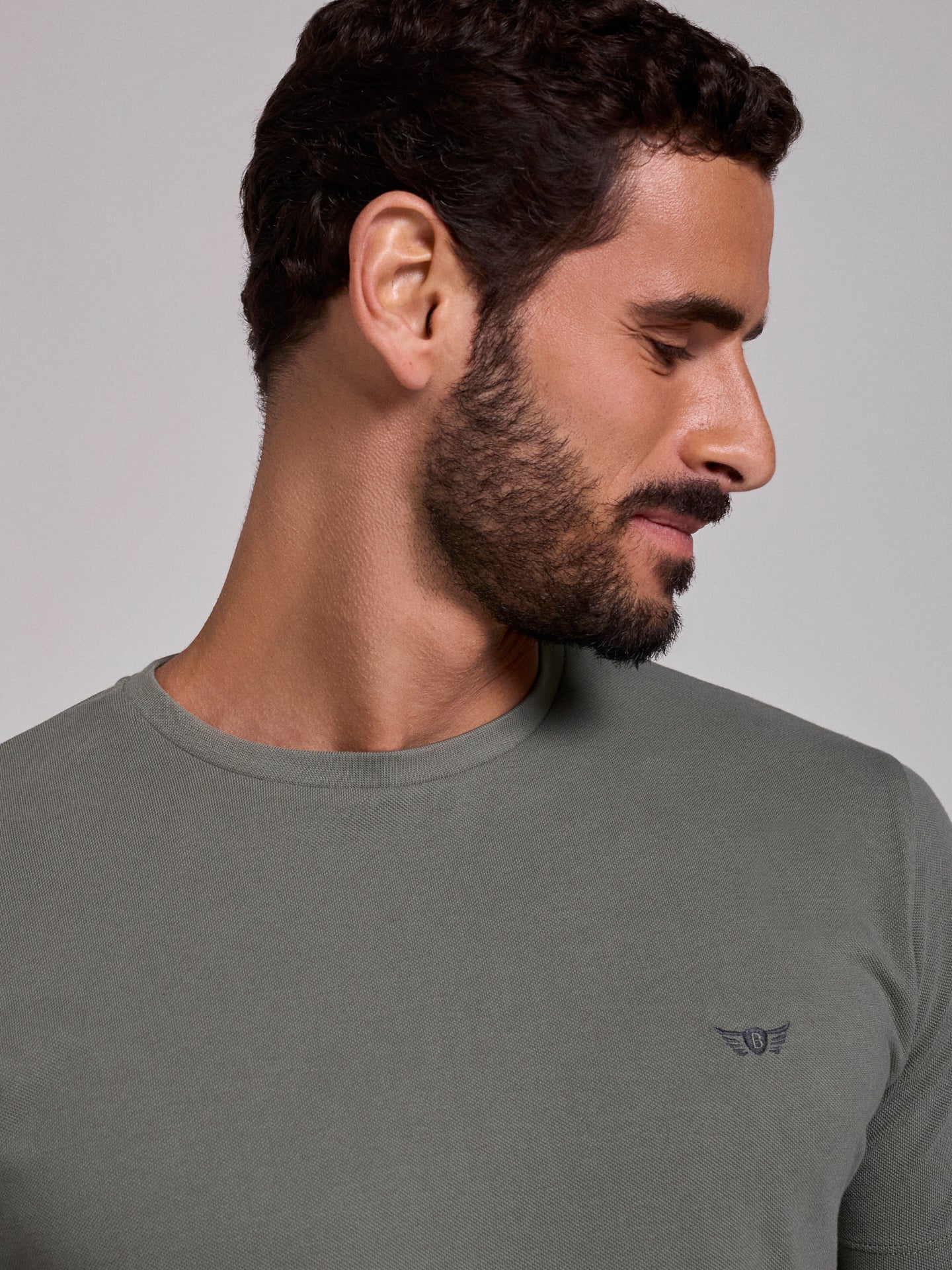 GREEN COTTON T-SHIRT SHORT SLEEVE REGULAR FIT MR. BLUE