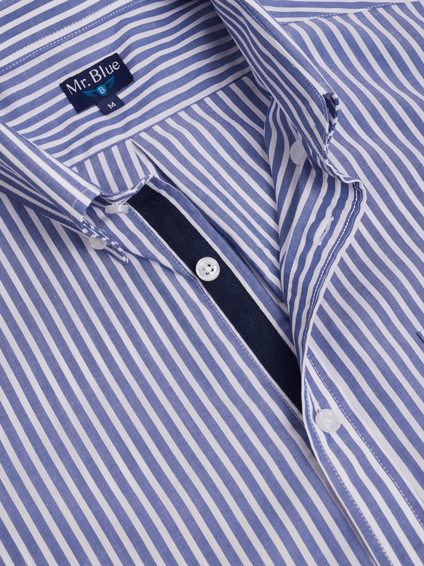 BLUE COTTON SHIRT SHORT SLEEVE REGULAR FIT MR. BLUE