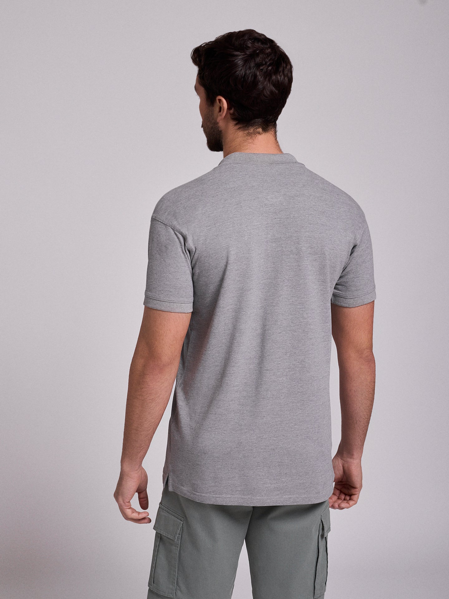 Polo Cinzento Manga Curta Regular Fit Mr. Blue