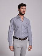 Camisa Algodão Azul Manga Comprida Regular Fit Mr. Blue