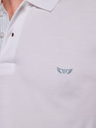 Polo Branco Manga Curta Regular Fit Mr. Blue