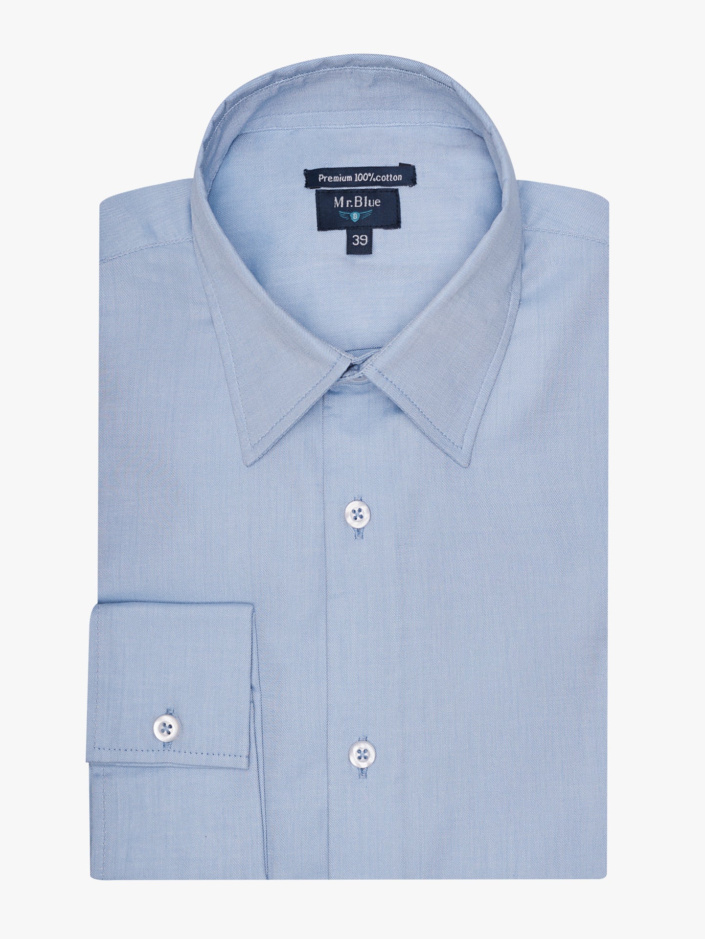Camisas Botoes de Punho Mr. Blue