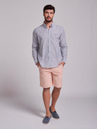 CAMISA LINHO AZUL MANGA COMPRIDA REGULAR FIT MR. BLUE