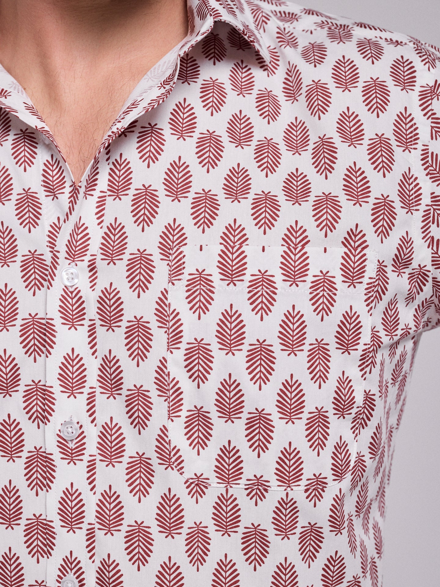 Camisa Algodão Vermelha Manga Curta Regular Fit Mr. Blue