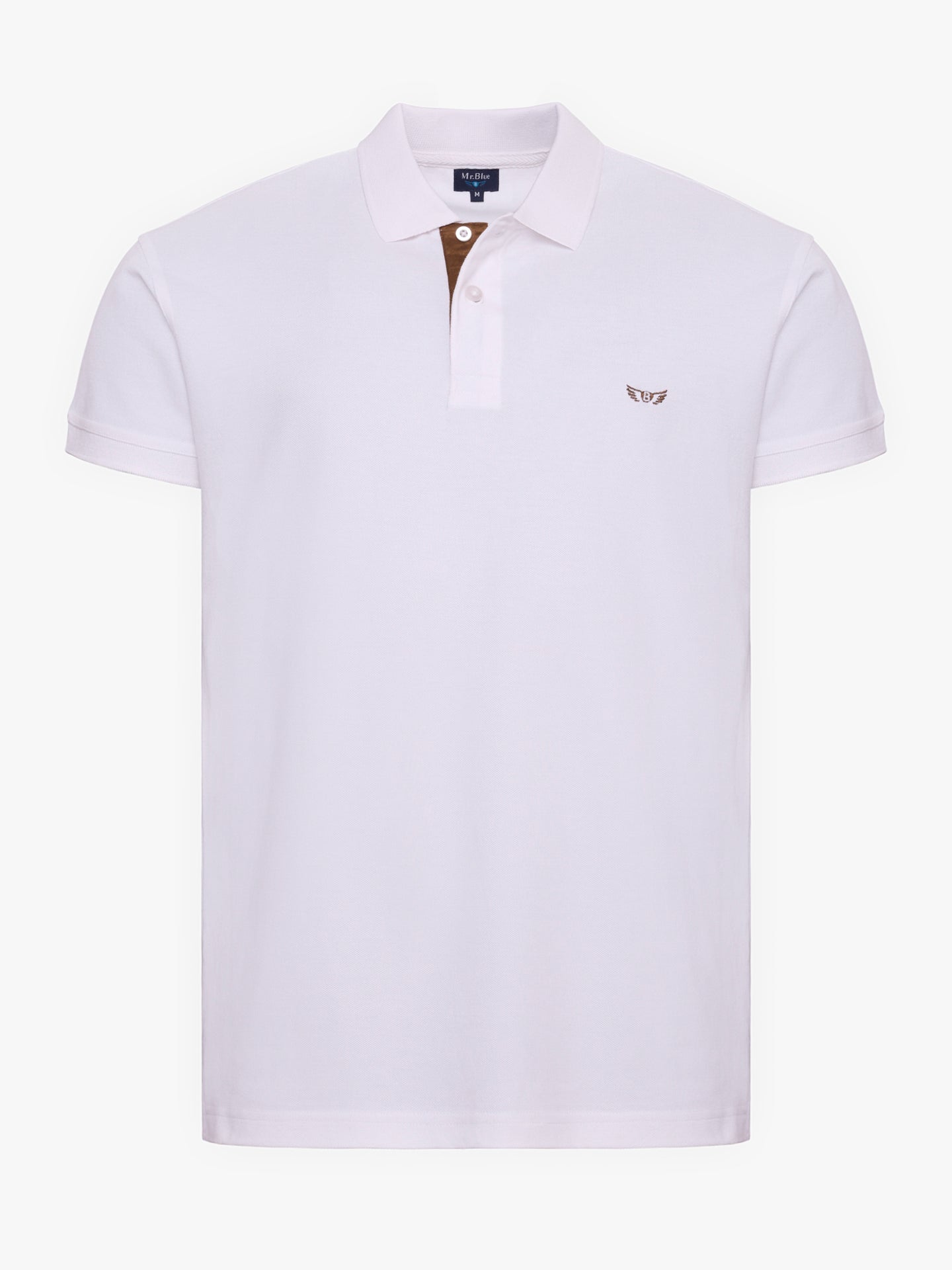 WHITE POLO SHORT SLEEVES REGULAR FIT MR. BLUE