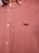 Camisa Algodão Vermelha Manga Comprida Regular Fit Mr. Blue