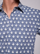 CAMISA ALGODÃO AZUL MANGA CURTA REGULAR FIT MR. BLUE