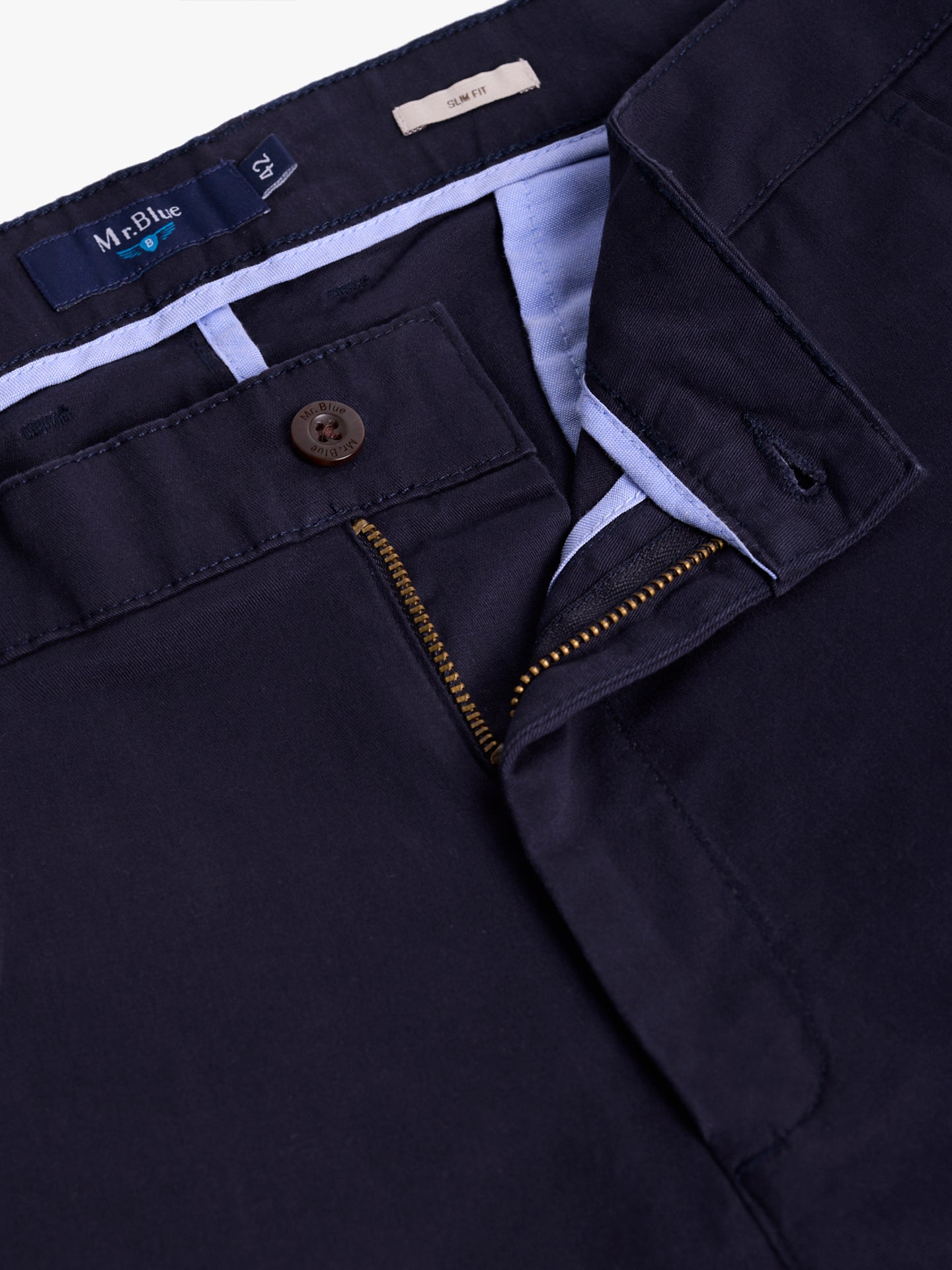 Calça Algodão Azuis Slim Fit Mr. Blue