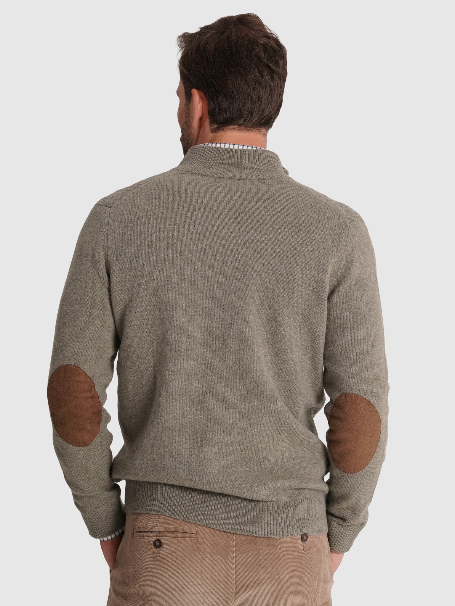 Pullover Lã Verde Com Cotoveleira Regular Fit Mr. Blue